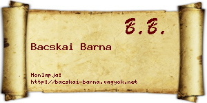 Bacskai Barna névjegykártya