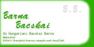 barna bacskai business card